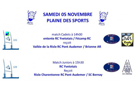 Matchs Cadets et Juniors...