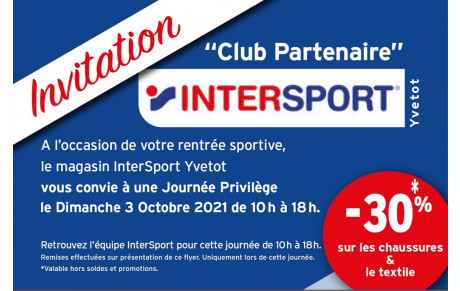 Intersport Yvetot vous invite à la Journée des Clubs Partenaires